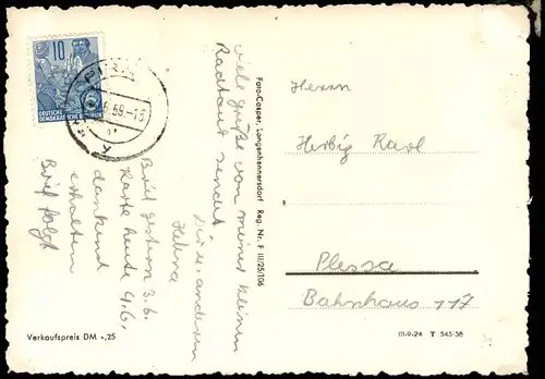 Ansichtskarte Pirna Mehrbild-AK mit Postsäule, Engelserker, Markt uvm. 1959