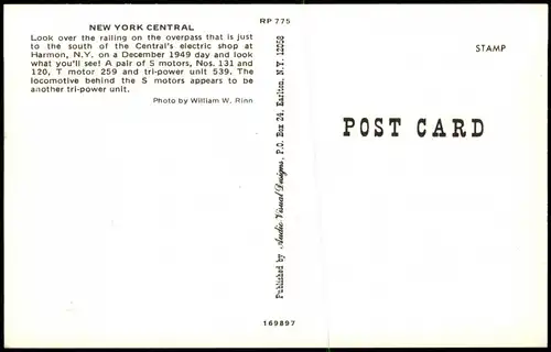 Ansichtskarte  NEW YORK CENTRAL at Harmon NY Eisenbahn Railway USA 1960