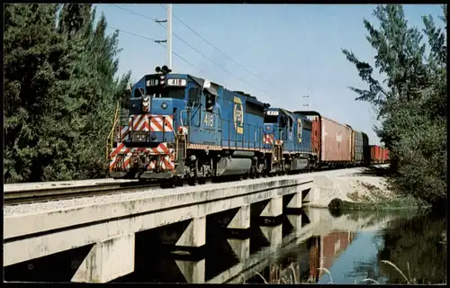 FLORIDA EAST COAST Train near Snake Creek North Miami Eisenbahn Railway 1981