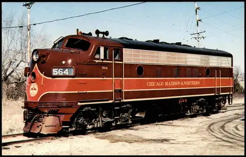 CHICAGO MADISON & NORTHERN at Monroe Eisenbahn Railway USA 1981