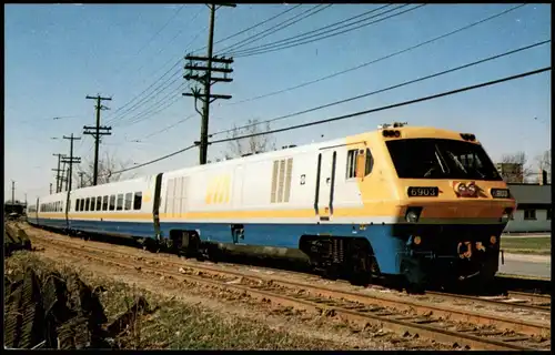 VIA LRC Train at St. Lambert QUE. Eisenbahn Railway America 1981
