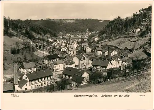 Ansichtskarte Krippen-Bad Schandau Stadtpartie 1954 Walter Hahn:3628