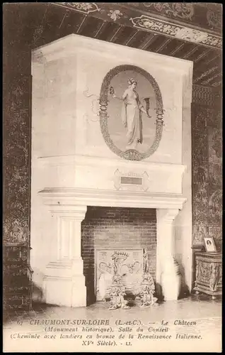 CPA Chaumont-sur-Loire Schloss Salle du Conseil 1922