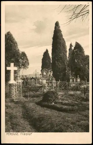 CPA Péronne Militaria WK1 Friedhof 1914