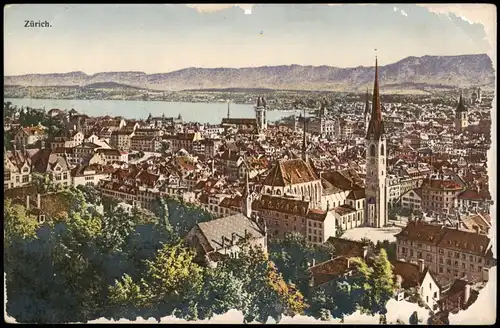 Ansichtskarte Zürich Stadt Panorama-Ansicht 1910
