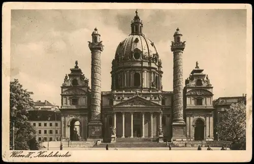 Ansichtskarte Wien Karlskirche Kirche Church in Vienna 1932