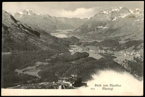 Ansichtskarte .Schweiz Blick von Muottas Muraigl 1910