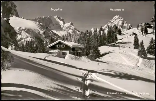 Ansichtskarte Garmisch-Partenkirchen Kreuzalm mit Kreuzeck (1652 m) 1960