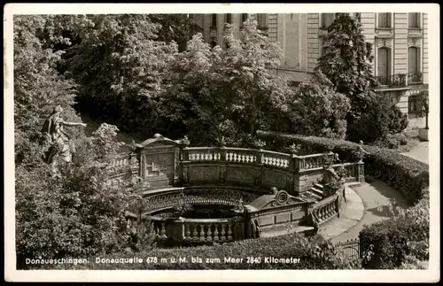 Ansichtskarte Donaueschingen Donauquelle 1940