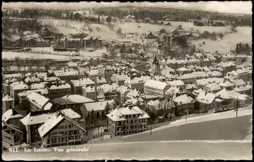 Ansichtskarte Le Locle Stadt im Winter 1958