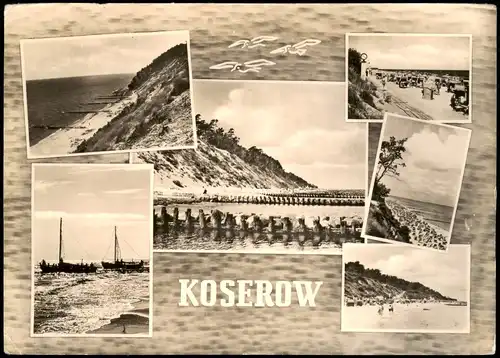 Ansichtskarte Koserow Usedom Strand Ostsee Mehrbildkarte 1966