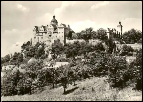 Ansichtskarte Ranis Ortsansicht Blick zur Burg 1969