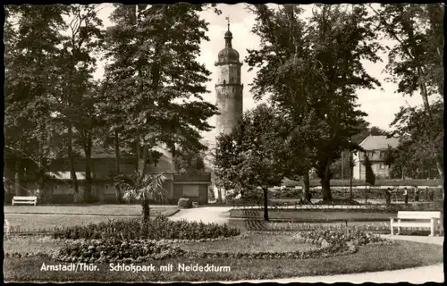 Ansichtskarte Arnstadt Schloßpark mit Neideckturm 1961