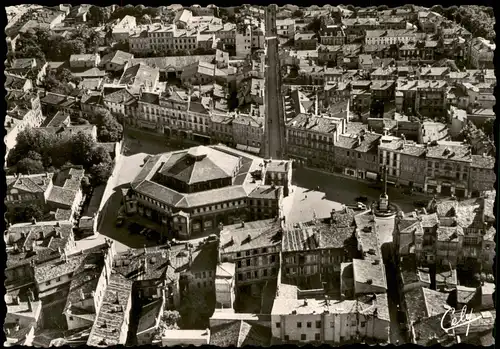 Toulouse Vue aérienne Place Dupuy, Halle aux Grains, Luftaufnahme 1960