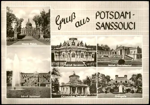 Ansichtskarte Potsdam Sanssouci DDR Gruss-Aus-Mehrbildkarte 1971