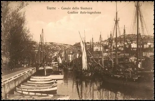 Postcard Rijeka Fiume/Reka Hafen, Segelboote 1926