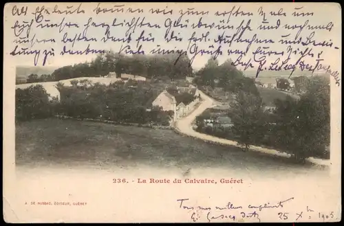 CPA Gueret (Creuse) Guéret La Route du Calvaire, Guéret 1905