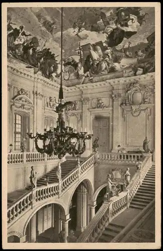 Ansichtskarte Würzburg Residenzschloß - Treppenaufgang 1928