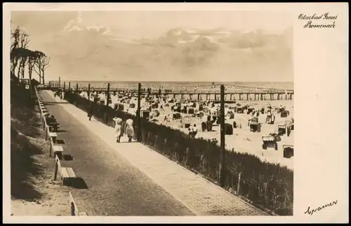 Ansichtskarte Graal-Müritz Strandpromenade, Wolken Stimmungsbild 1934