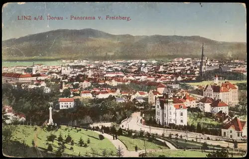 Ansichtskarte Linz Panorama v. Freinberg 1920