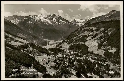 Postcard Badgastein Panorama mit Radhausberg u. Nassfelder-Tal 1934
