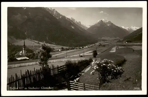 Telfes im Stubai Panorama-Ansicht, Blick zum Stubaier Gletscher 1940