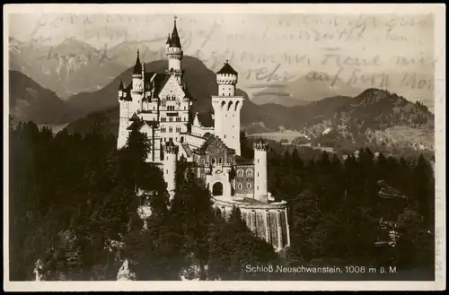 Ansichtskarte Schwangau Schloss Neuschwanstein, Castle in Bavaria 1935