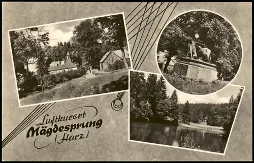 Ansichtskarte Mägdesprung-Harzgerode 3 Bild: Stadt, Umland... 1966