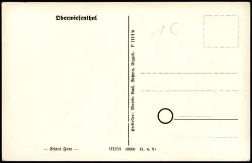 Ansichtskarte Oberwiesenthal Blick auf die Stadt 1951