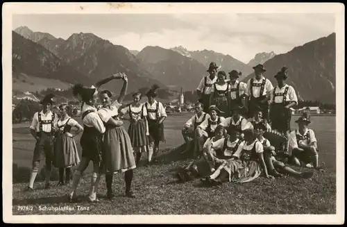 Oberstdorf (Allgäu) Original Schuhplattler; Trachten-Gruppe Personen  Tanz 1930