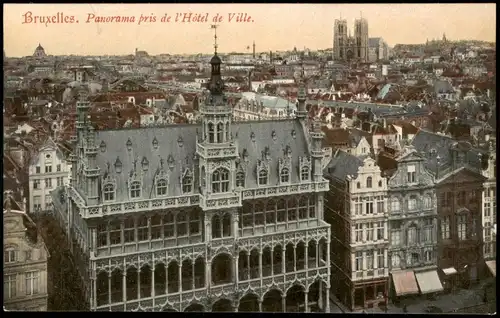 Brüssel Bruxelles Panorama pris de l'Hôtel de Ville, Stadt Ansicht 1910