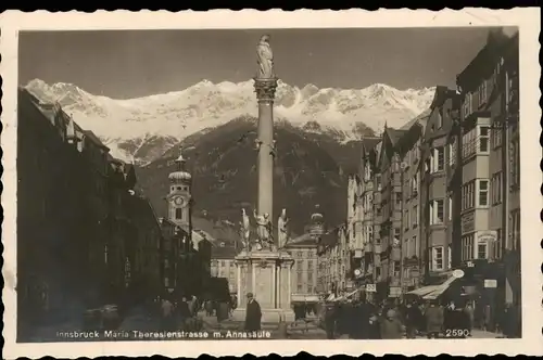 Ansichtskarte Innsbruck Maria Theresienstraße mit Annasäule 1929