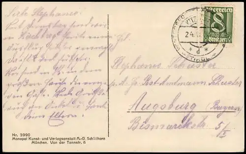 Ansichtskarte Kitzbühel Ortspanorama mit dem wilden Kaiser (Tirol) 1925