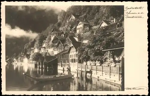 Ansichtskarte Hallstatt Ortsansicht, Partie am See, Echtfoto-AK 1930