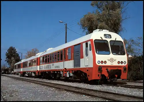 Ansichtskarte  Griechische Staatsbahn (OSE), Verbrennungstriebwagen 1995