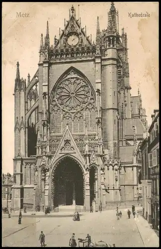 CPA Metz Kathedrale, Vorplatz - Verkäufer 1912