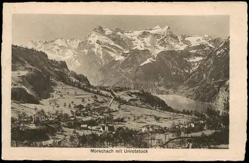 Ansichtskarte Morschach Ortspanorama Morschach mit Urirotstock 1920