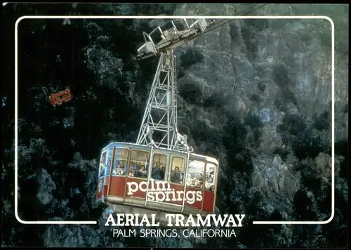 Postcard Palm Springs PALM SPRINGS AERIAL TRAMWAY, Bergbahn USA 1980