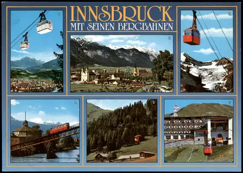 Ansichtskarte Innsbruck Mehrbildkarte BERGBAHNEN Umland-Ansichten 1990