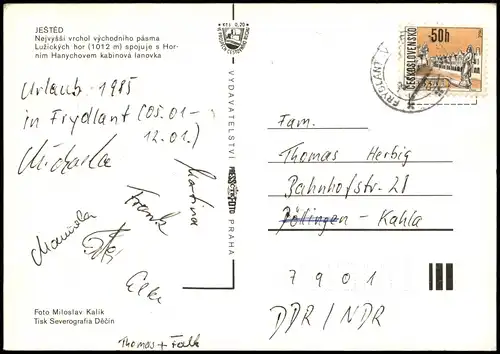 Reichenberg Liberec Bergbahn Gondelbahn Seilbahn Jeschken Ještěd 1980