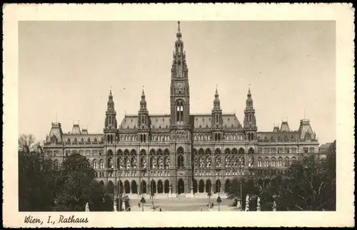 Ansichtskarte Wien Partie am Wiener Rathaus 1930