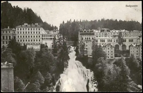 Ansichtskarte Bad Gastein Ansicht mit Wasserfall 1928