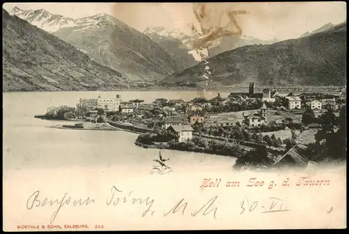 Ansichtskarte Zell am See Panorama gegen die Tauern 1902