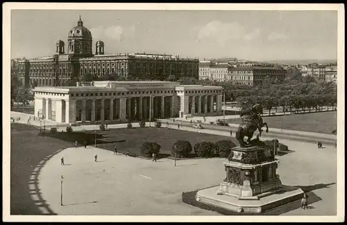 Ansichtskarte Wien Heldendenkmal, Prinz-Eugen-Denkmal und Staatsmuseum 1940