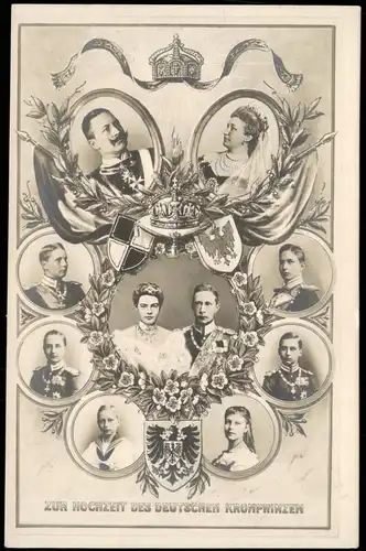 Ansichtskarte  Adel und Persönlichkeiten Hochzeit des Kronprinzen MB 1913