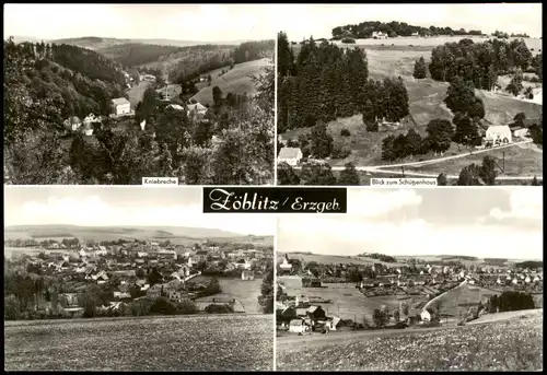 Zöblitz Mehrbildkarte mit Kniebreche, Schützenhaus, Panorama-Ansichten 1977