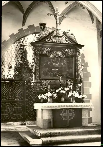 Ansichtskarte Freiberg (Sachsen) Dom Innenansicht mit Altar zur DDR-Zeit 1973