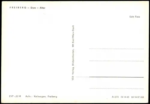 Ansichtskarte Freiberg (Sachsen) Dom Innenansicht mit Altar zur DDR-Zeit 1973