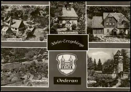 Sachsen Klein-Erzgebirge mit Großürückerswald, Wohnhaus Anton Günther uvm. 1974