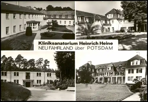 Neu Fahrland-Potsdam DDR Mehrbildkarte Kliniksanatorium Heinrich Heine 1983